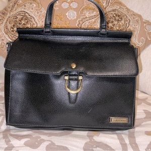 Black Tahari Leather Satchel